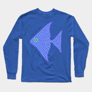 Blue mosaic angelfish Long Sleeve T-Shirt